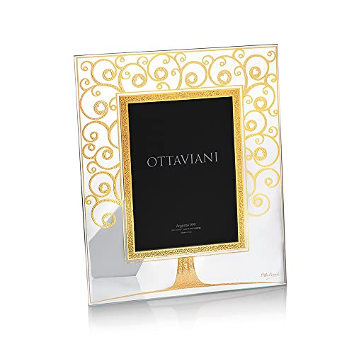 Ottaviani Portafoto Della Collezione Albero Dell'Amore In Cristallo E Foglia Oro Tecnologia Gold Foil Cm 13X18