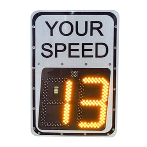 Solar Powered Radar Speed Limit Sign, LED Radar Feedback Sign Traffic Feedback Warning Board Speed Display, 20