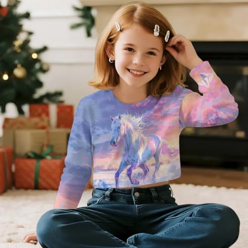 Girls' Long Sleeve Crop Tops Trendy Graphic Tee Shirts Casual Pullover Sweatshirt Crewneck Fall Winter Clothes3