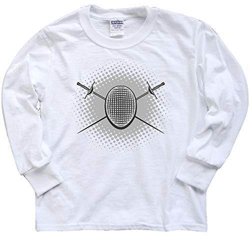 inktastic Fencing Mask Foils Gift Youth Long Sleeve T-Shirt Youth Large White