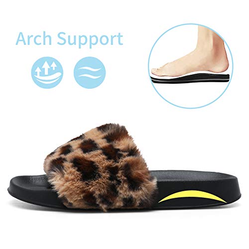 Image of Spesoul Slides for Women Womens Slippers Fur Fuzzy Fluffy for House Bedroom