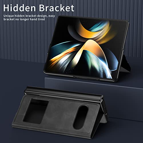 Étui en cuir rétro Galaxy Z Fold 4 idéal pour vos visioconférences