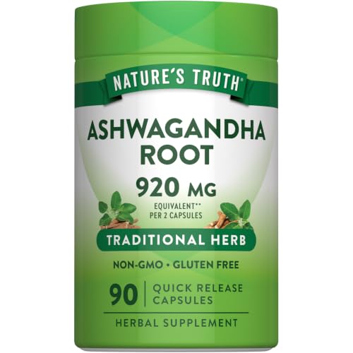 Natures Truth Ashwagandha Capsules | 920 mg | 90 Count | Non-GMO & Gluten Free Supplement |