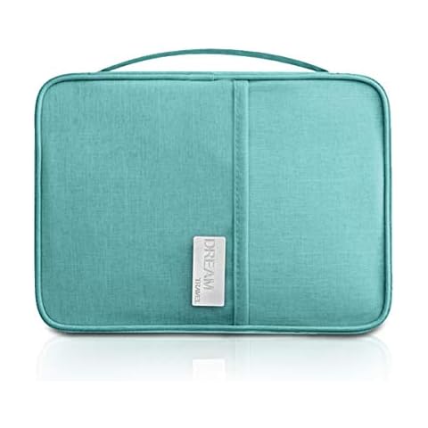 PORRASSO Travel Passport Holder Family Wallet Document Organizer for Ticket Credit Card Blocking Large Multi-Purpose Purse Wristlet for Women Men Waterproof Blue Cover