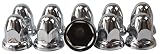 KASONG 33mm Chrome Steel Lug Nut Covers Caps with Flange Push on Bullet for Semi Truck (10)
