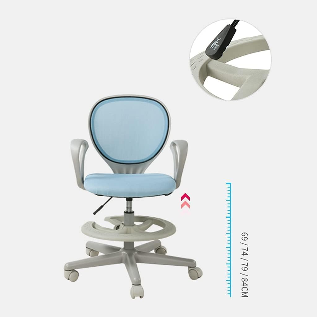 Kid Desk Chair Adjustment for Perfect Support on Growing Child's Body Casters and Footrest for Better Sitting Posture