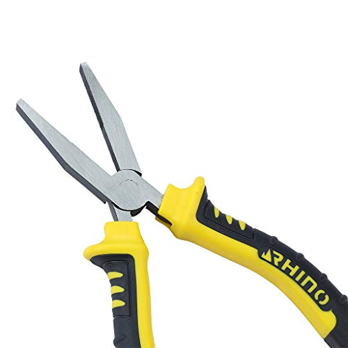 RHINO Universal Flat-Nose Pliers 160 mm Made of High Quality Steel Length 160 mm Bi-Material Handle Long Life Various Sizes Available - Image 2