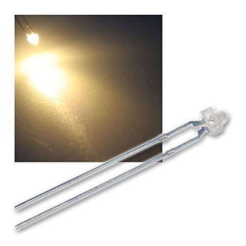elpohl Led-diodes, 10-100 stuks, 5 mm/3 mm, ronde/platte vorm, transparante lens, verschillende kleuren naar keuze, lichtdiodes, leds (10, warmwit, 3 mm