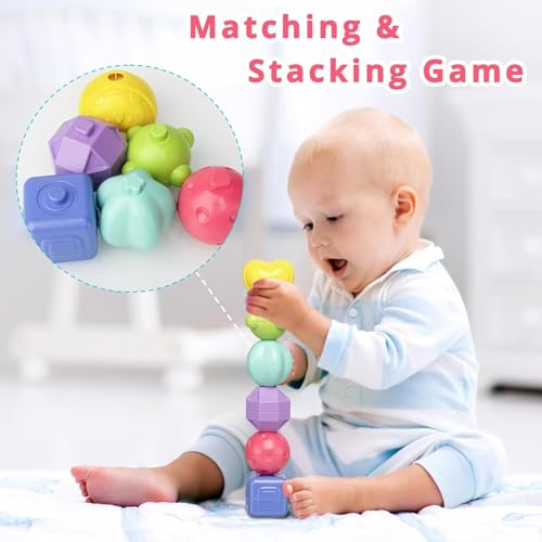 Image of Montessori 7-in-1 Baby Sensory Activity Cube Toy with Shape Sorter, Bead Maze, Stacking Blocks, Pull String Board & Xylophone | Educational Learning Toy for Fine Motor Skills, Toddlers & Kids
