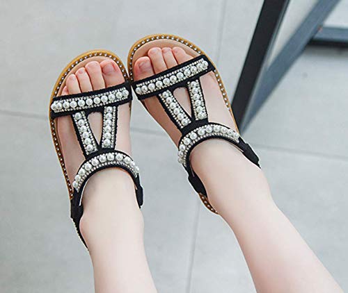 Girl’s Rhinestone Open Toe Beach Sandal Summer Fashion Beaded Princess Flats Shoes4