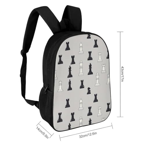 Chess Pieces 17 Inch Backpack Classic Travel Daypack with Adjustable Shoulder Straps for Men Women2