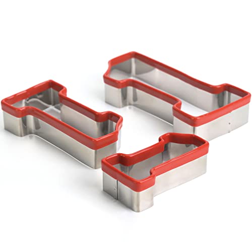 3Pcs Number One Cookie Cutters 5", 4", 3", 1 Cookie Cutter Set, Biscuit Cutter, 0.4Mm Thickness Heavy Duty Food-Grade Stainless Steel, Coated With Soft Pvc For Protection #TOP2