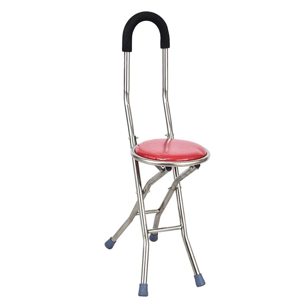 Deambulatori per anziani Stampelle Ausilio per la deambulazione per adulti Stampelle per anziani in acciaio inossidabile Sgabello per anziani Camminatore piegato a quattro gambe Prendi posto Sedia c
