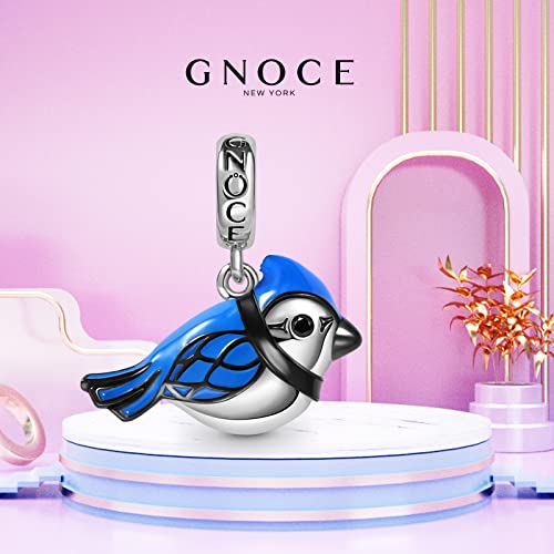 Image of GNOCE Owl Pendant Bead Charm With Bracelet S925 Sterling Silver Guarding You 18k Gold Plated Charm with CZ Fit for Bracelet /Necklace Charm Gifts for Animal Lover