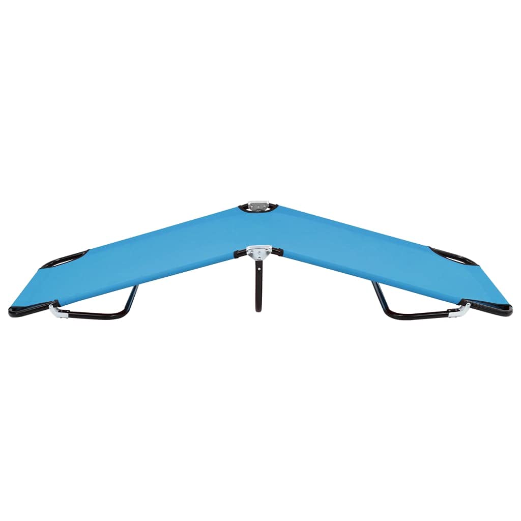 Generico Lettino Prendisole Pieghevole in Acciaio Blu Turchese,Mobili da Giardino,Mobili e sedie da Giardino,Sdraio da giardino-310348