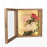 Romingo LED Shadow Box Frame 11x12'' Wine Cork Holder Display Case with Lights Memory Box for Keepsakes Memorabilia Awards Bouquet Photos Lighted Battery Operated Picture Frames