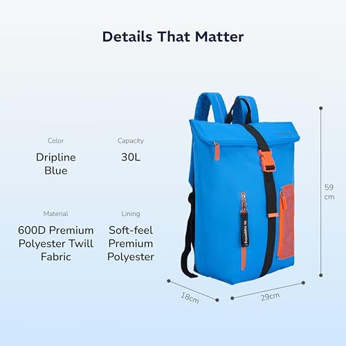 Image of Provogue Metro Drift 30 litres everyday backpack for men and women, premium fabric, stylish contemporary daily use outdoor bag | Adjustable Strap | Buckle Closure
