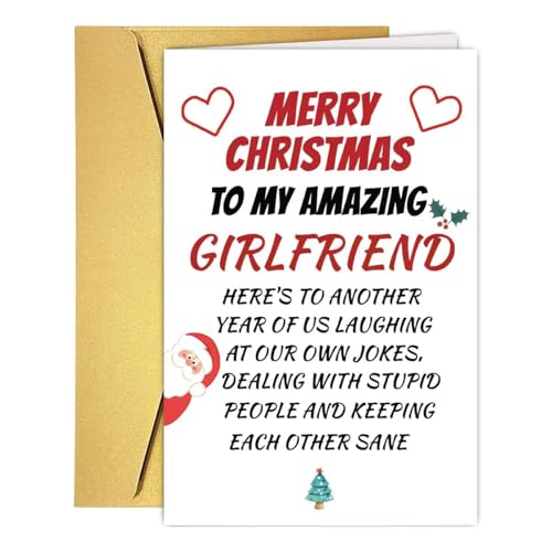 GVMGVM Funny Girlfriend Christmas Card Gift from Boyfriend, Humorous Christmas Card for My Amazing...