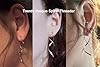 Earrings for Women Spiral threader earrings 14K gold earrings hand bent dangle earrings for women，suitable for gift giving, perfect for your birthday party, Christmas, gift giving. (Silver) #3
