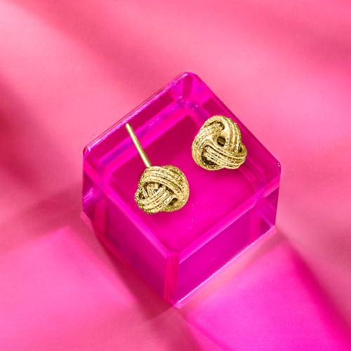 Ross-Simons Italian 14kt Yellow Gold Textured Love Knot Stud Earrings4