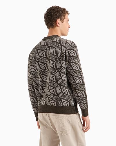 Armani Exchange Men's Pullover Sweater with 3-d Effect Logo4
