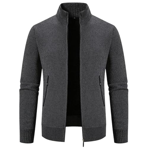 Chaqueta de punto para hombre con forro de felpa premium de diseño negocios