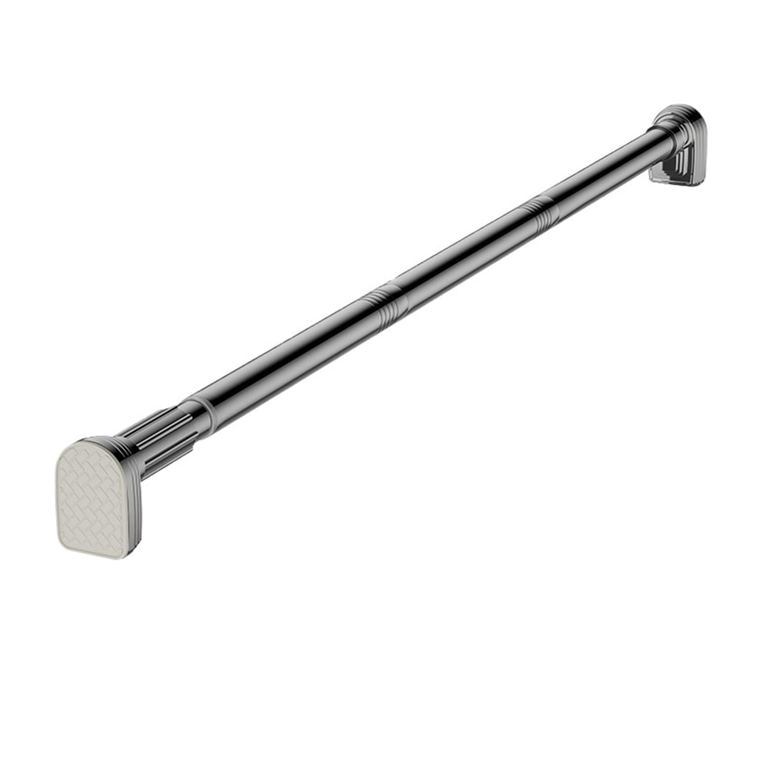 Adjustable Stainless Steel Shower Curtain Rod Clothes Drying Rack No-Drill Telescopic Pole for Wardrobe and Cloakroom(Silvery115-130CM)