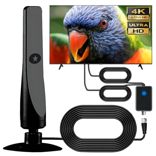 LIWEARE Rewave TV Antenne DVBT2 Freeview Universal 50+ Meilen Reichweite 4K 1080P Schwarz 75 Ohm ANTENNE