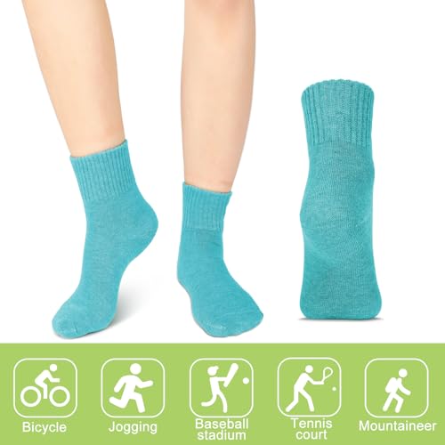 Image of Eurzom 10 Pairs Socks Womens Crew Elastic Ankle Length Cotton Socks Aesthetic Cute Lightweight Low Cut Gifts for Women