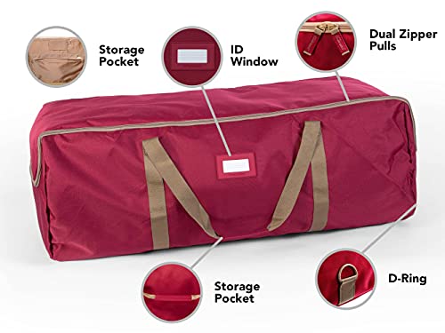 Covermates Keepsakes Christmas Tree Duffle Bag – Durable Polyester, Reinforced Handles, Fits Up 3-Foot Tree Depending On Thickness - Holiday Storage-Red #TOP2