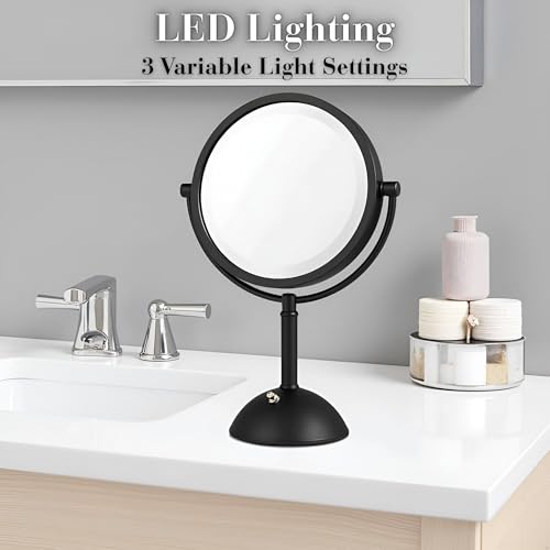 Espejo de maquillaje de mesa Jerdon con luces 8.5" miniatura 6