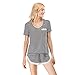 Produktbild LZJDS Neues Schlafanzug Damen Kurzarm Gestreift Pyjama Set Sleepwear Zweiteilige Rundhals Kurzarm Rundhals Hausanzug Sommer S-XXL,Flower Gray,L