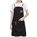 Watwass Grembiule da Lavoro Donna Nero con Tasche Cotone Grembiule Cuoco Lavabile Regolabile