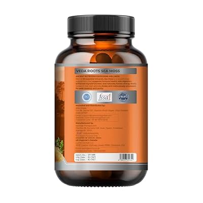 Sea Moss Capsules with Burdock Root, Bladderwrack & Muira Puama support immunity, gut health & energy. Made with raw Irish sea moss powder-120 nutrient-rich superfood capsules-60 Capsules