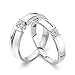 ANAZOZ 2x Trauringe/Eheringe 18 Karat Weißgold Bandring Rund mit Diamant 0,3 ct Eheringe Partnerringe Verlobungsringe Hochzeitsringe Damenring 50 (15.9) & Herrenring 58 (18.5)