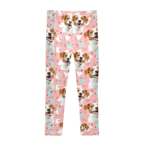 Lovely Dog Pink Animal Girls Casual Leggings for Kids Printed Long Pant Bottoms Stretch and Soft2
