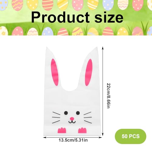 50 Stück Ostertüten Klein, Ostertüten zum Befüllen, Geschenktüten Ostern, Hasenohren Design Partytüten, SüßIgkeiten Tüten, Osterhasen Tüte, Kleine Ostergeschenke Osternest Füllung