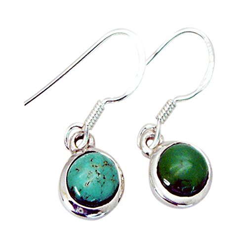 Boucles d'oreilles turquoise naturelle argent 925 de créateur