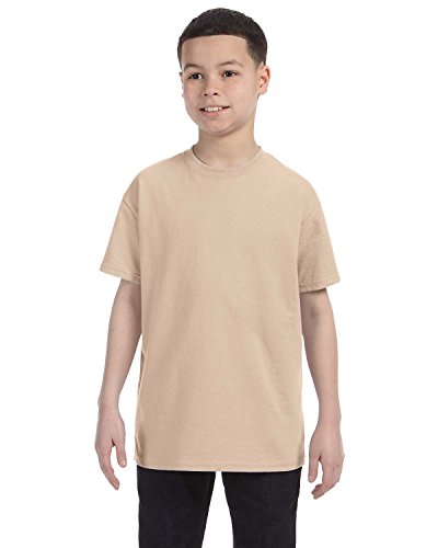 Gildan boys Heavy Cotton T-Shirt(G500B)-SAND-L