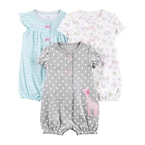Simple Joys by Carter’s baby-girls 3-pack Snap-up Rompers