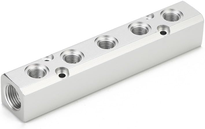 35x35mm 3/8" BSP Female Aluminium Alloy Distributor Manifold Splitter Block Pneumatic Air Fitting(10 Ways Hole CD-25mm)