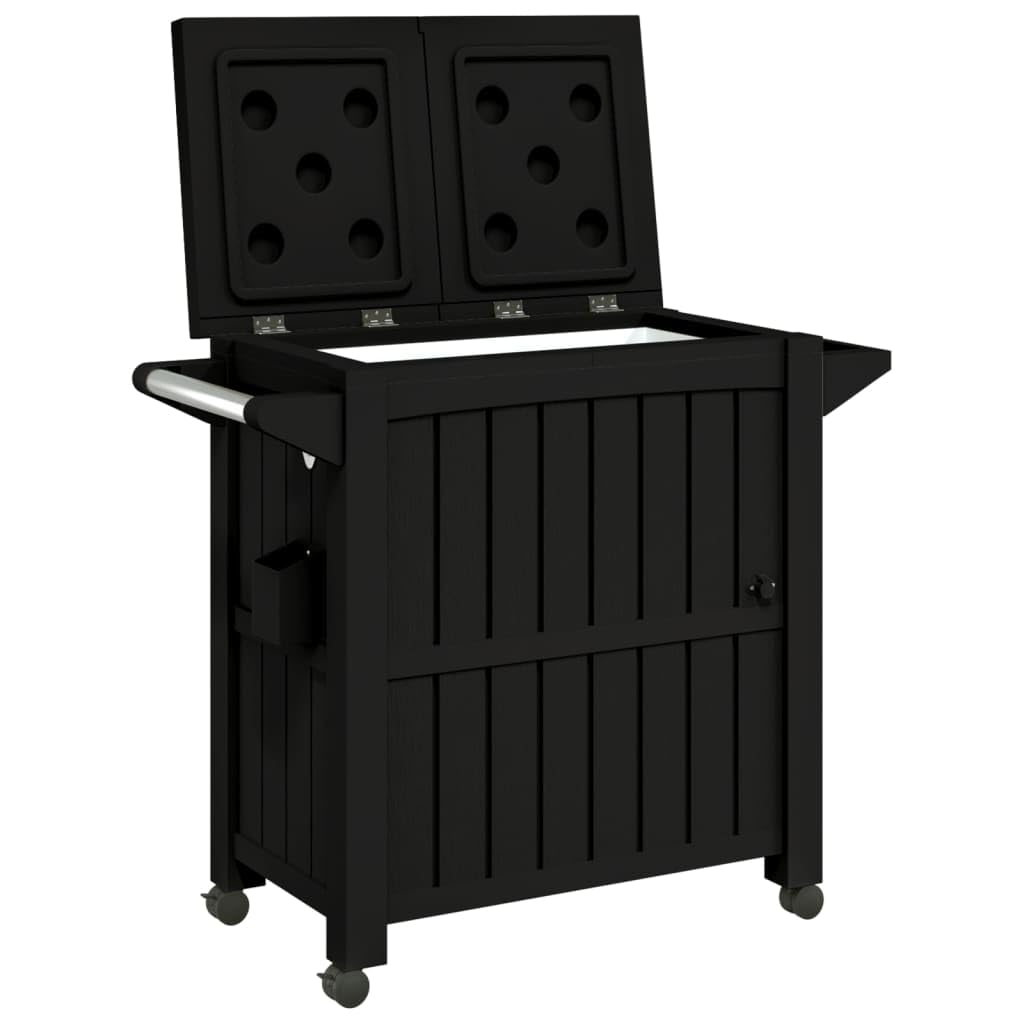 Carrello di Servizio 3 in 1 Polipropilene Nero,Mobili,Carrelli e Isole,Carrelli da cucina-364169