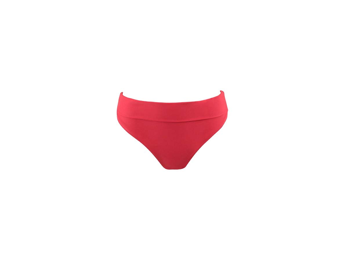Janine Robin Bas de Maillot de Bain Culotte Haute Couvrante Darling Rouge