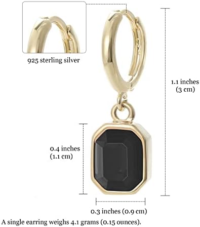 MESOVOR Crystal Gold Hoop Earrings for Women, 14K Gold Plated Drop Earrings | Hypoallergenic Huggie Earrings Jewelry
