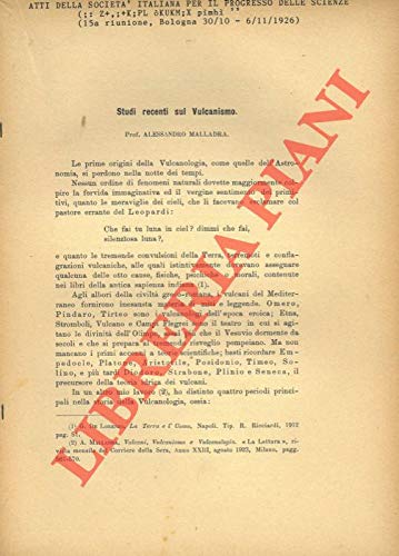 Studi recenti sul Vulcanismo