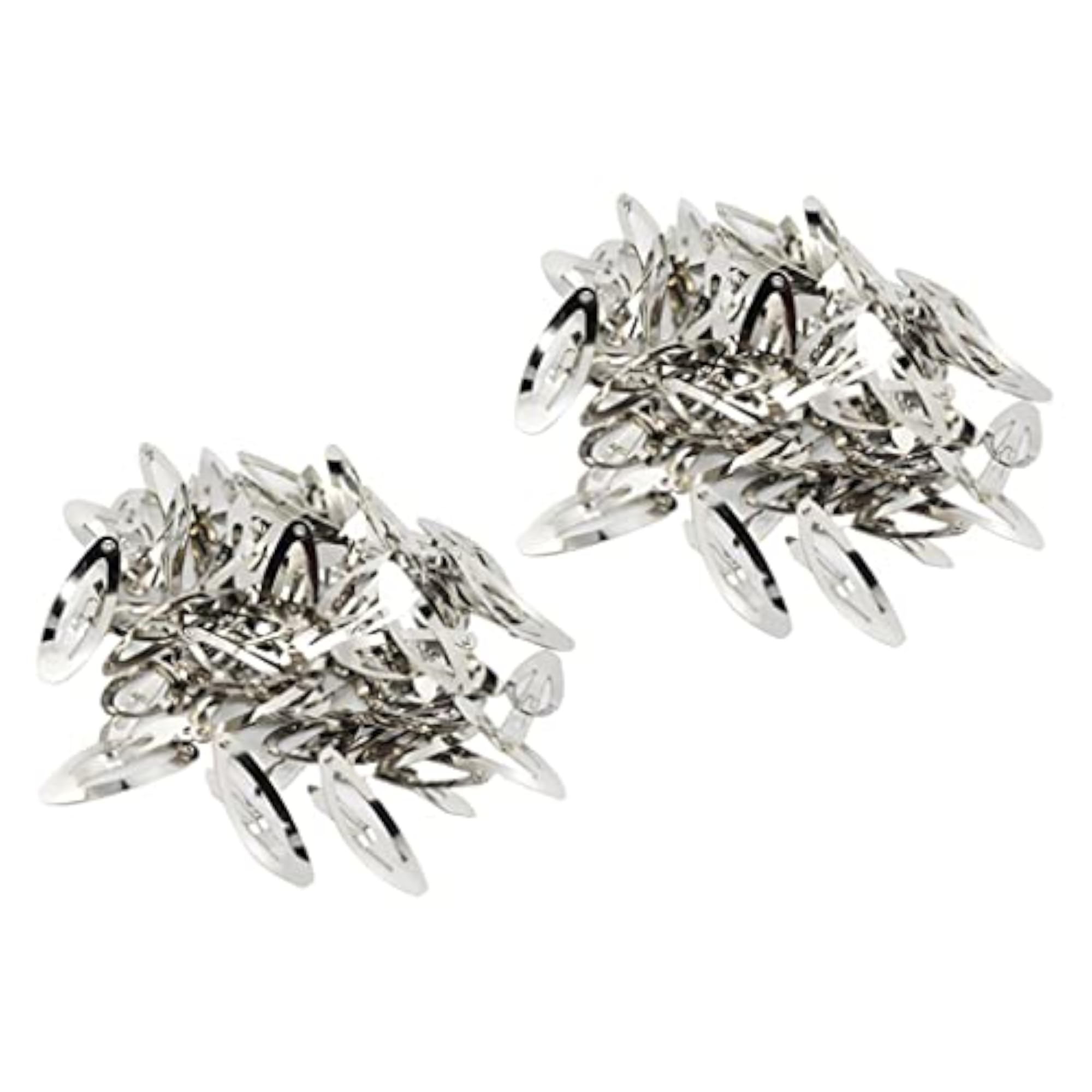 100pcs Rounded Snap Clips Oval Silver Metal Hair Bow