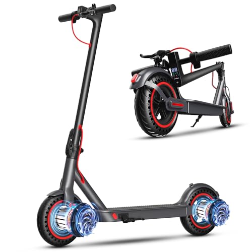 OBX Electric Scooter Adults, 500W Motor, 8.5' Solid Tires, 19MPH, 18 Miles Range, Folding E Scooters...