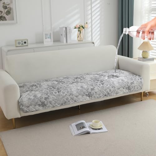 Image of HOKIPO Polyester Printed Waterproof + Anti-Slip + Quick Dry Sofa Seat Mats, Abstarct Pale Grey - Length 60cm (AR-5229-P7)