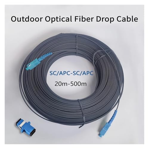 Câble fibre optique monomode SC/UPC extérieur 70m avec adaptateur FTTH