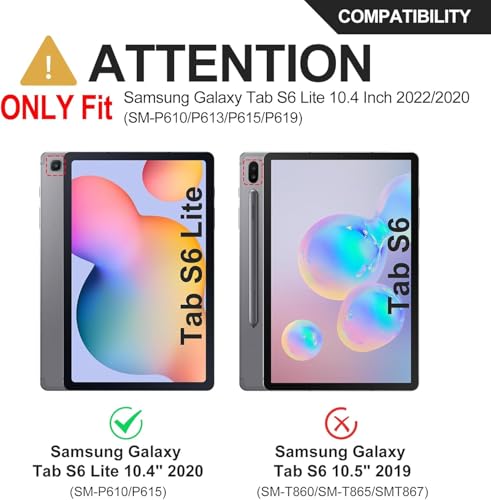 Image of Compatible Galaxy Tab S6 Lite Case with Keyboard 10.4 inch, Detachable, 7 Color Backlit Keyboard Case with S Pen Holder & Kickstand for Tab S6 Lite SM-P610 /P613 /P615 /P619 Black Trackpad, S6 Lite 10.4)